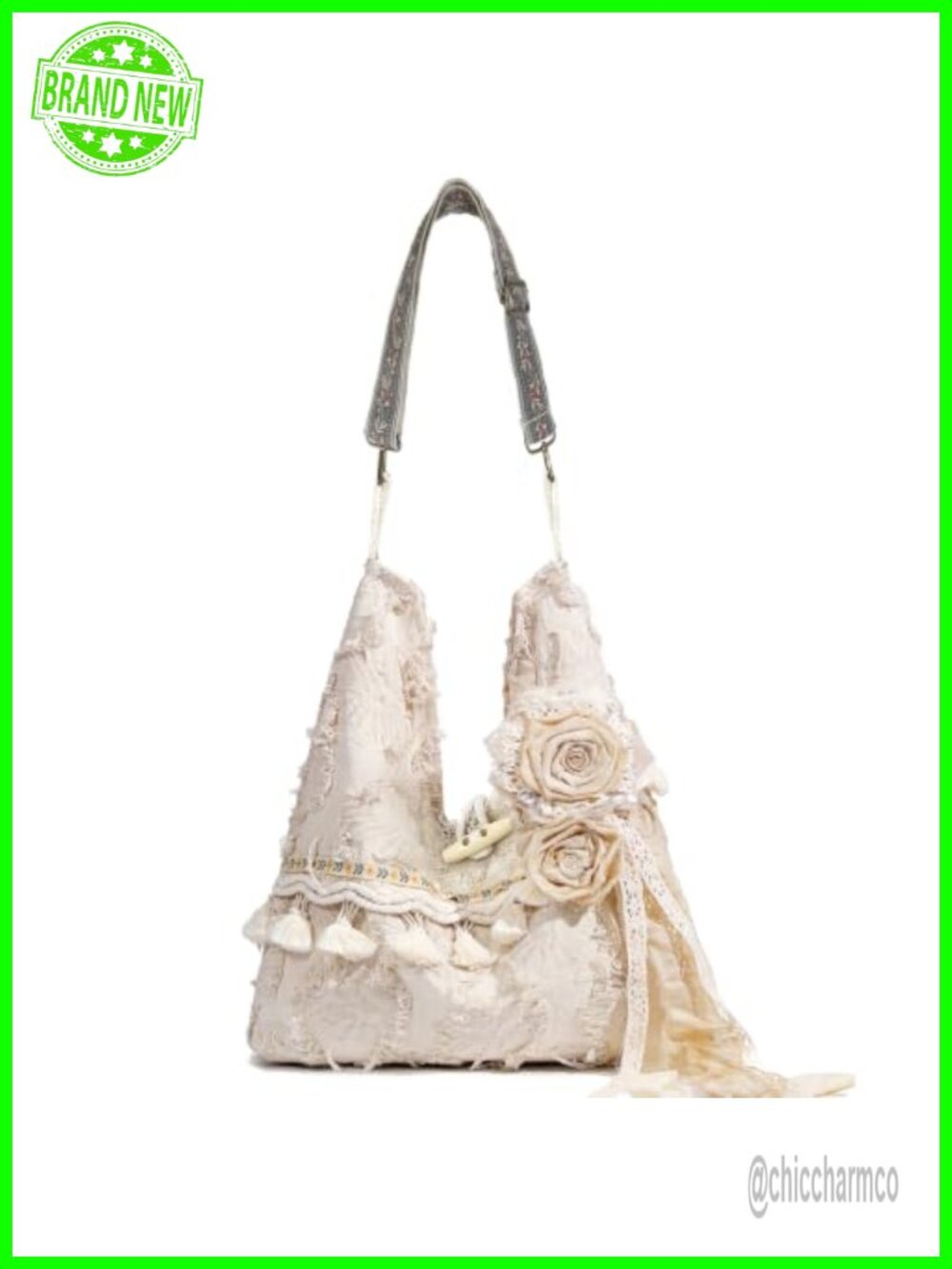 Boho Hobo Bag Handmade Fringe Tassels Guitar Strap Crossbody Purse